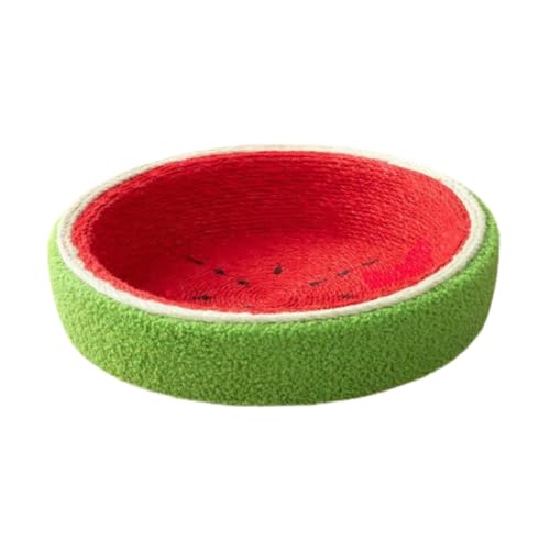 Fenteer Katzenkratzbrett, Wassermelonen-Katzennest, Möbelschutz, Kätzchen-Schlafnest, Loungebett, Katzen, Schleifklauen, für drinnen und draußen, L and Without Base Fenteer Katzenkratzbrett, Wassermelonen-Katzennest, Möbelschutz, Kätzchen-Schlafnest, Loungebett, Katzen, Schleifklauen, für drinnen und draußen, L and Without Base von Fenteer