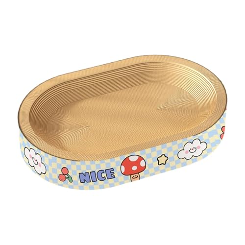 Fenteer Katzenkratzbrett-Box aus Wellpapier, atmungsaktives Spielzeug, modernes Katzenbett, Kratzpad zum Kratzen, Faulenzen, interaktives Spielen, 65x50cm von Fenteer