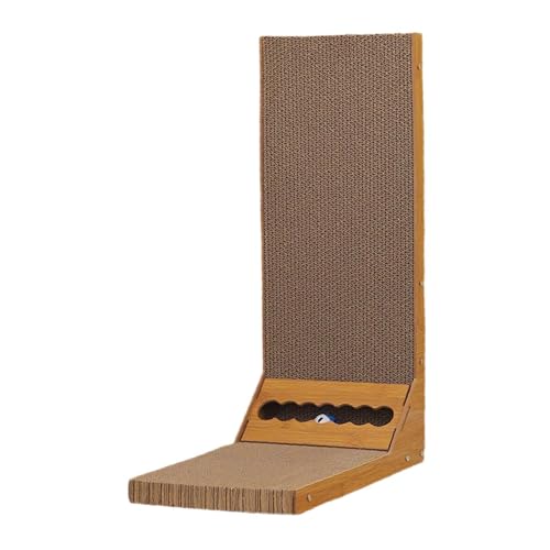 Fenteer Katzenkratzbrett aus Karton, vertikal, mit eingebautem Ball, L-förmiges Katzenkratzpad für kleine und mittelgroße Katzen Fenteer Katzenkratzbrett aus Karton, vertikal, mit eingebautem Ball, L-förmiges Katzenkratzpad für kleine und mittelgroße Katzen von Fenteer