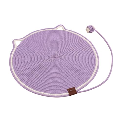 Fenteer Katzenkratzmatte für Hauskatzen mit Ballspielzeug, rundes Kratzpad, Möbelschutz für Couch, Sofas, Spielen und Entspannen, Lila Fenteer Katzenkratzmatte für Hauskatzen mit Ballspielzeug, rundes Kratzpad, Möbelschutz für Couch, Sofas, Spielen und Entspannen, Lila von Fenteer