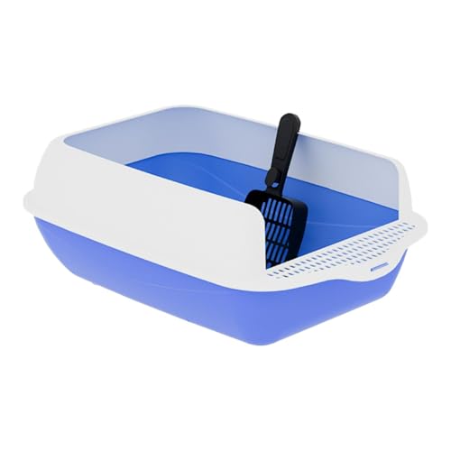 Fenteer Katzenratstraudern Haustier Müll Tablett High Side Pet Supplies Kitty Müllpfanne halb geschlossene Kätzchen Offene Töpfchen für den Außenbereich im, Blau Fenteer Katzenratstraudern Haustier Müll Tablett High Side Pet Supplies Kitty Müllpfanne halb geschlossene Kätzchen Offene Töpfchen für den Außenbereich im, Blau von Fenteer