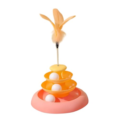 Fenteer Katzenspielzeug, Katzenball-Roller, Bahnspielzeug für Hauskatzen mit Ball, Puzzlespielzeug, Spielspiel, lustiges 3-stufiges Katzen-Drehtellerspielzeug, ROSA Fenteer Katzenspielzeug, Katzenball-Roller, Bahnspielzeug für Hauskatzen mit Ball, Puzzlespielzeug, Spielspiel, lustiges 3-stufiges Katzen-Drehtellerspielzeug, ROSA von Fenteer