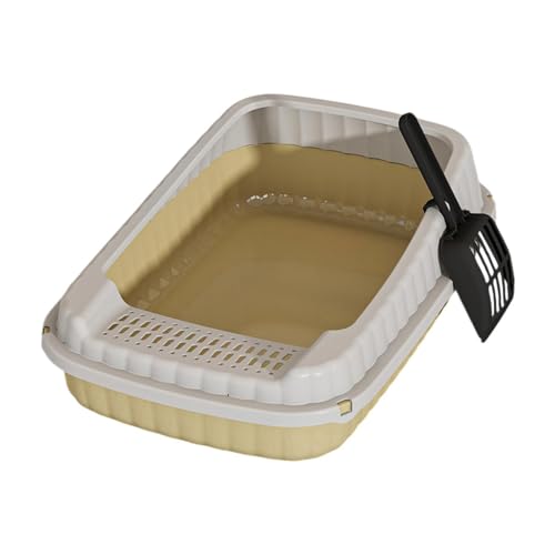Fenteer Katzenstreubox Offene Obere Tierdrüsenschale Kätzchen Müll Pfanne Anti -Spritzer tragbarer Katzentoilette Kätzchen Toilette für kleine Tiere, Hellgelb Fenteer Katzenstreubox Offene Obere Tierdrüsenschale Kätzchen Müll Pfanne Anti -Spritzer tragbarer Katzentoilette Kätzchen Toilette für kleine Tiere, Hellgelb von Fenteer