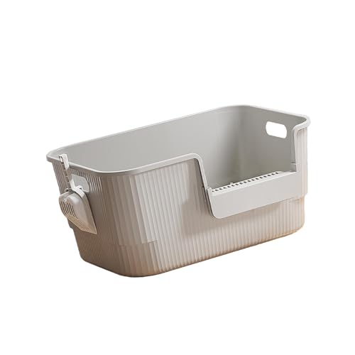 Fenteer Katzentoilette, Kätzchentoilette, leicht zu tragen mit hohen Seiten, mit Schaufel, niedriger Einstieg für kleine und große Katzen, Grau Fenteer Katzentoilette, Kätzchentoilette, leicht zu tragen mit hohen Seiten, mit Schaufel, niedriger Einstieg für kleine und große Katzen, Grau von Fenteer