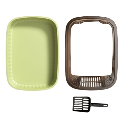 Fenteer Katzentoilette, Katzenkotbox, Katzensandkasten, halbgeschlossene Katzentoilette, kleine Katzentoilette für Haushalte mit Einer oder Mehreren Katzen, GrÜn Fenteer Katzentoilette, Katzenkotbox, Katzensandkasten, halbgeschlossene Katzentoilette, kleine Katzentoilette für Haushalte mit Einer oder Mehreren Katzen, GrÜn von Fenteer