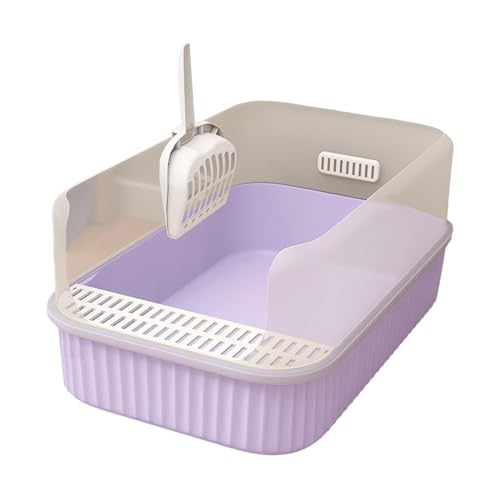 Fenteer Katzentoilette, Katzentoilette, Haustierzubehör, halbgeschlossen, mit Katzenstreuspaten, abnehmbare große Katzentoilette, Katzentöpfchen, Violett Fenteer Katzentoilette, Katzentoilette, Haustierzubehör, halbgeschlossen, mit Katzenstreuspaten, abnehmbare große Katzentoilette, Katzentöpfchen, Violett von Fenteer