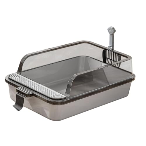 Fenteer Katzentoilette, Katzentoilette, Oben offen, mit hohen Seitenwänden, PP-Katzensandkasten, leicht zu reinigende Toilette, Katzentoilette für Kleintiere, GRAU Fenteer Katzentoilette, Katzentoilette, Oben offen, mit hohen Seitenwänden, PP-Katzensandkasten, leicht zu reinigende Toilette, Katzentoilette für Kleintiere, GRAU von Fenteer