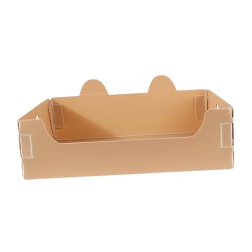 Fenteer Katzentoilette, offene Katzentoilette, Sandkasten für Haustiere, lustig, wasserdicht, faltbar, Reisetoilette für Katzen im Haus, Braun von Fenteer