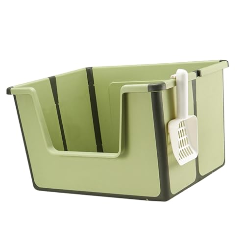Fenteer Katzentoilette Jumbo-Katzentoilette Großer Raum mit Schaufel Spritzschutz Katzentoilette Katzenbettpfanne für alle Arten von Katzenstreu, GrÜn Fenteer Katzentoilette Jumbo-Katzentoilette Großer Raum mit Schaufel Spritzschutz Katzentoilette Katzenbettpfanne für alle Arten von Katzenstreu, GrÜn von Fenteer