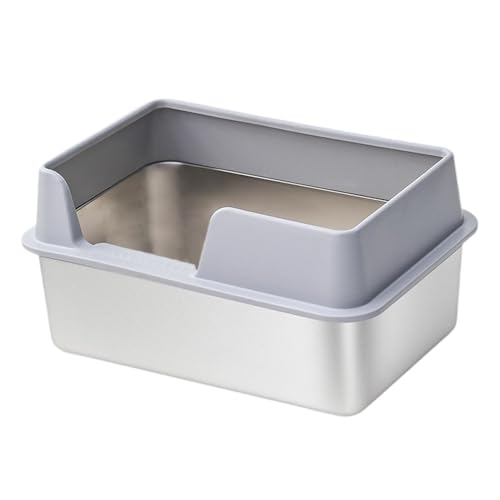 Fenteer Katzentoilette für Kätzchen, offene Katzentoilette, Katzentoilette mit Spritzschutz, Katzentoilette für Haustiere, Sandkasten für Arbeitszimmer, L Grau Fenteer Katzentoilette für Kätzchen, offene Katzentoilette, Katzentoilette mit Spritzschutz, Katzentoilette für Haustiere, Sandkasten für Arbeitszimmer, L Grau von Fenteer