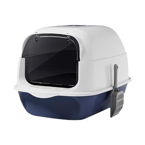 Fenteer Katzentoilette mit Kapuze, Haustiertoilette, tragbarer Sandkasten mit Tür, abnehmbare Katzentoilette, große, vollständig geschlossene Katzentoilette, Blau Fenteer Katzentoilette mit Kapuze, Haustiertoilette, tragbarer Sandkasten mit Tür, abnehmbare Katzentoilette, große, vollständig geschlossene Katzentoilette, Blau von Fenteer
