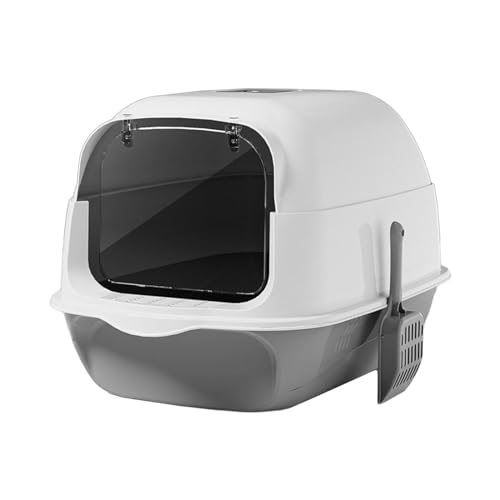 Fenteer Katzentoilette mit Kapuze, Haustiertoilette, tragbarer Sandkasten mit Tür, abnehmbare Katzentoilette, große, vollständig geschlossene Katzentoilette, GRAU Fenteer Katzentoilette mit Kapuze, Haustiertoilette, tragbarer Sandkasten mit Tür, abnehmbare Katzentoilette, große, vollständig geschlossene Katzentoilette, GRAU von Fenteer