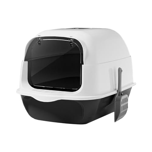 Fenteer Katzentoilette mit Kapuze, Haustiertoilette, tragbarer Sandkasten mit Tür, abnehmbare Katzentoilette, große, vollständig geschlossene Katzentoilette, Schwarz Fenteer Katzentoilette mit Kapuze, Haustiertoilette, tragbarer Sandkasten mit Tür, abnehmbare Katzentoilette, große, vollständig geschlossene Katzentoilette, Schwarz von Fenteer