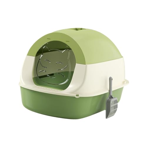 Fenteer Katzentoilette mit Kapuze und Deckel, Kätzchentöpfchen, langlebig, abnehmbar, mit Tür, Haustierzubehör, vollständig geschlossene Katzentoilette, extra, Grün Fenteer Katzentoilette mit Kapuze und Deckel, Kätzchentöpfchen, langlebig, abnehmbar, mit Tür, Haustierzubehör, vollständig geschlossene Katzentoilette, extra, Grün von Fenteer