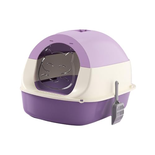 Fenteer Katzentoilette mit Kapuze und Deckel, Kätzchentöpfchen, langlebig, abnehmbar, mit Tür, Haustierzubehör, vollständig geschlossene Katzentoilette, extra, violett Fenteer Katzentoilette mit Kapuze und Deckel, Kätzchentöpfchen, langlebig, abnehmbar, mit Tür, Haustierzubehör, vollständig geschlossene Katzentoilette, extra, violett von Fenteer