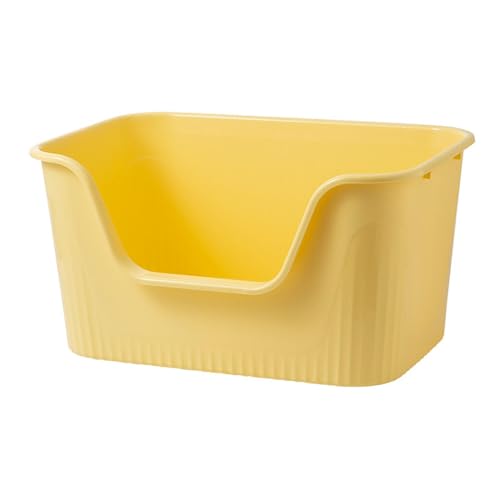 Fenteer Katzentoiletten mit hohen Seiten, großer Platz, tragbare Bettpfanne, leicht zugängliche Katzentoiletten mit hohen Seiten für kleine und große Katzen, gelb M Fenteer Katzentoiletten mit hohen Seiten, großer Platz, tragbare Bettpfanne, leicht zugängliche Katzentoiletten mit hohen Seiten für kleine und große Katzen, gelb M von Fenteer