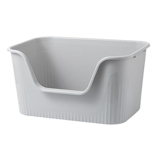 Fenteer Katzentoiletten mit hohen Seiten, großer Platz, tragbare Bettpfanne, leicht zugängliche Katzentoiletten mit hohen Seiten für kleine und große Katzen, grau M Fenteer Katzentoiletten mit hohen Seiten, großer Platz, tragbare Bettpfanne, leicht zugängliche Katzentoiletten mit hohen Seiten für kleine und große Katzen, grau M von Fenteer