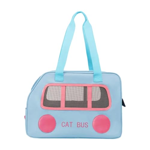 Fenteer Katzenträger -Tasche Haustasche Multi -Use Haustier Beutel Mesh Handtasche Haustasche Reisetasche für kleine Hunde Transport Einkaufen kleines Tier, Blau von Fenteer
