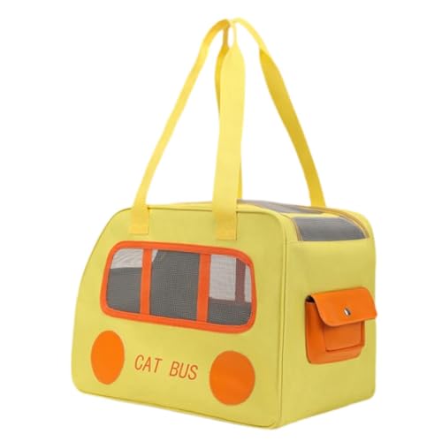 Fenteer Katzenträger -Tasche Haustasche Multi -Use Haustier Beutel Mesh Handtasche Haustasche Reisetasche für kleine Hunde Transport Einkaufen kleines Tier, Gelb von Fenteer