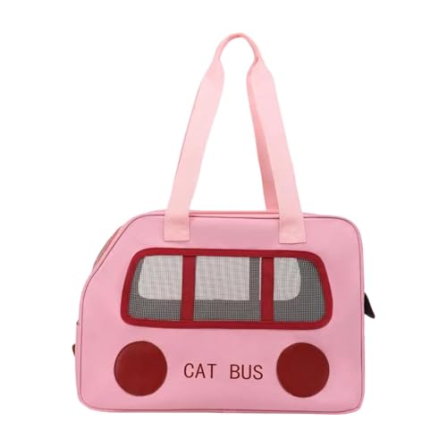 Fenteer Katzenträger -Tasche Haustasche Multi -Use Haustier Beutel Mesh Handtasche Haustasche Reisetasche für kleine Hunde Transport Einkaufen kleines Tier, Rosa von Fenteer