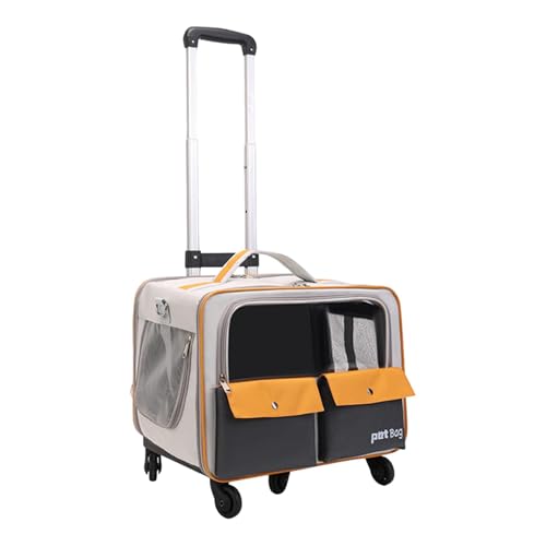 Fenteer Katzentrolley-Tasche, Haustierträger, tragbar, transparentes Fenster, atmungsaktiv, Haustier-Reisetasche, Hunderucksack für Kätzchen, kleine Tiere, Gelb Fenteer Katzentrolley-Tasche, Haustierträger, tragbar, transparentes Fenster, atmungsaktiv, Haustier-Reisetasche, Hunderucksack für Kätzchen, kleine Tiere, Gelb von Fenteer