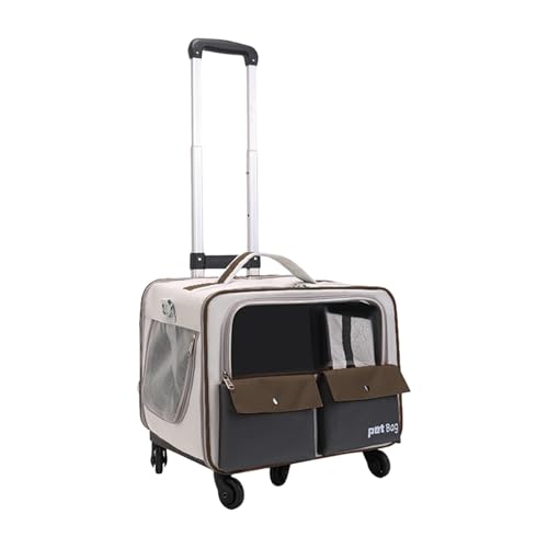 Fenteer Katzentrolley-Tasche, Haustierträger, tragbar, transparentes Fenster, atmungsaktiv, Haustier-Reisetasche, Hunderucksack für Kätzchen, kleine Tiere, Kaffeefarbe Fenteer Katzentrolley-Tasche, Haustierträger, tragbar, transparentes Fenster, atmungsaktiv, Haustier-Reisetasche, Hunderucksack für Kätzchen, kleine Tiere, Kaffeefarbe von Fenteer