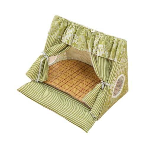 Fenteer Katzenzelthaus Tipi, Tierbetthöhle tragbare atmungsaktive Fenstertür Vorhang, Katzenbetthundzelt für Katzen Kätzchen Welpe, GrÜn Fenteer Katzenzelthaus Tipi, Tierbetthöhle tragbare atmungsaktive Fenstertür Vorhang, Katzenbetthundzelt für Katzen Kätzchen Welpe, GrÜn von Fenteer