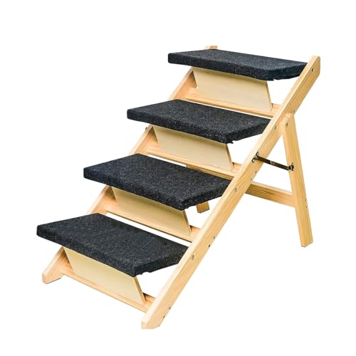 Fenteer Klappbare Haustiertreppe, Katzenleiter, Tierbedarf, rutschfeste Hundetreppe, Rampe, Holzhaustiertreppe für hohe Betten, Sofas, Kätzchen, Hauskatzen Fenteer Klappbare Haustiertreppe, Katzenleiter, Tierbedarf, rutschfeste Hundetreppe, Rampe, Holzhaustiertreppe für hohe Betten, Sofas, Kätzchen, Hauskatzen von Fenteer