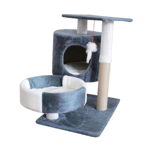Kratzbaum für Katzen im Innenbereich, Katzenhöhle, Katzennestbett, mehrere Ebenen aus Plüsch zum Ausruhen und Schutz der Möbel, Schlichtes Dunkelgrau Kratzbaum für Katzen im Innenbereich, Katzenhöhle, Katzennestbett, mehrere Ebenen aus Plüsch zum Ausruhen und Schutz der Möbel, Schlichtes Dunkelgrau von Fenteer