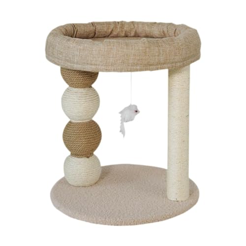 Fenteer Kratzbaum für Katzen mit Teppichboden, Kleiner Kratzbaum, Sitzstange, interaktives Katzenspielzeug, Kratzbaum für Hauskatzen, Braun Fenteer Kratzbaum für Katzen mit Teppichboden, Kleiner Kratzbaum, Sitzstange, interaktives Katzenspielzeug, Kratzbaum für Hauskatzen, Braun von Fenteer