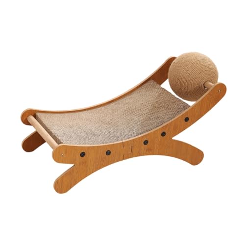 Fenteer Kratzbett für Hauskatzen, stabil, Möbel, Haustierbett, Katzen, Mini-Strandstuhl mit Kratzball für Kleintierkätzchen, Wellpapier von Fenteer