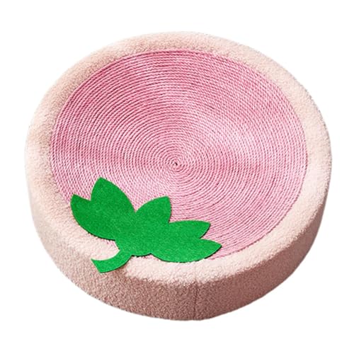Fenteer Kratzbettmatte für Katzen, rutschfeste Unterseite, 40 cm, Kratzbrett, Lounge für Hauskatzen zum Spielen, Ausruhen, Schleifen, Möbelschutz, Erdbeere von Fenteer
