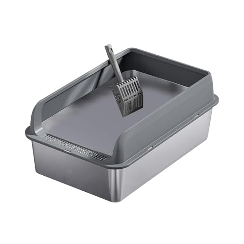 Fenteer Oben offene Katzentoilette, Anti-Open-Top-Tierbedarf, Katzenbettpfanne, Katzensandkasten, Katzentoilette, abgesenkte Vorderseite, Dunkelgrau und L Fenteer Oben offene Katzentoilette, Anti-Open-Top-Tierbedarf, Katzenbettpfanne, Katzensandkasten, Katzentoilette, abgesenkte Vorderseite, Dunkelgrau und L von Fenteer