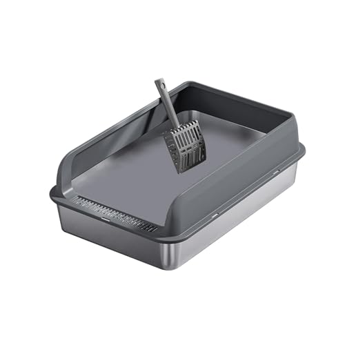 Fenteer Oben offene Katzentoilette, Anti-Open-Top-Tierbedarf, Katzenbettpfanne, Katzensandkasten, Katzentoilette, abgesenkte Vorderseite, Dunkelgrau und M Fenteer Oben offene Katzentoilette, Anti-Open-Top-Tierbedarf, Katzenbettpfanne, Katzensandkasten, Katzentoilette, abgesenkte Vorderseite, Dunkelgrau und M von Fenteer