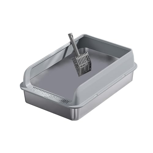 Fenteer Oben offene Katzentoilette, Anti-Open-Top-Tierbedarf, Katzenbettpfanne, Katzensandkasten, Katzentoilette, abgesenkte Vorderseite, Hellgrau und L Fenteer Oben offene Katzentoilette, Anti-Open-Top-Tierbedarf, Katzenbettpfanne, Katzensandkasten, Katzentoilette, abgesenkte Vorderseite, Hellgrau und L von Fenteer