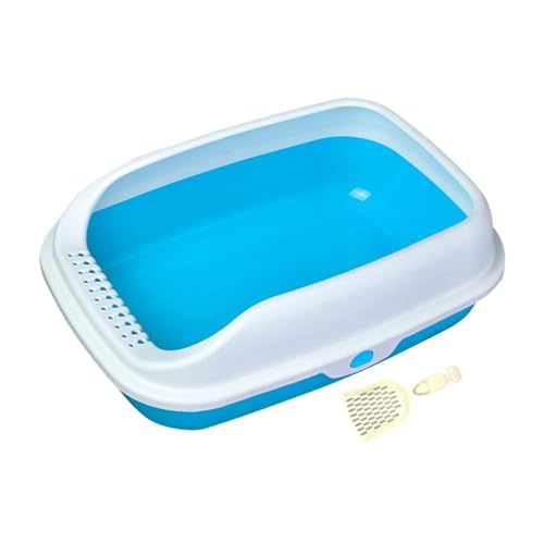 Fenteer Offene Katzentoilette, Haustiertoilette mit hoher Seite, Haustier-Bettpfanne, Oben offene Haustiertoilette, Katzentoilette, Blaues Mittel Fenteer Offene Katzentoilette, Haustiertoilette mit hoher Seite, Haustier-Bettpfanne, Oben offene Haustiertoilette, Katzentoilette, Blaues Mittel von Fenteer
