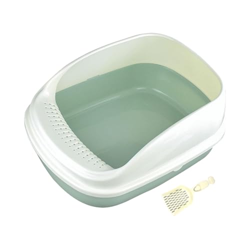 Fenteer Offene Katzentoilette, Haustiertoilette mit hoher Seite, Haustier-Bettpfanne, Oben offene Haustiertoilette, Katzentoilette, Grün groß Fenteer Offene Katzentoilette, Haustiertoilette mit hoher Seite, Haustier-Bettpfanne, Oben offene Haustiertoilette, Katzentoilette, Grün groß von Fenteer