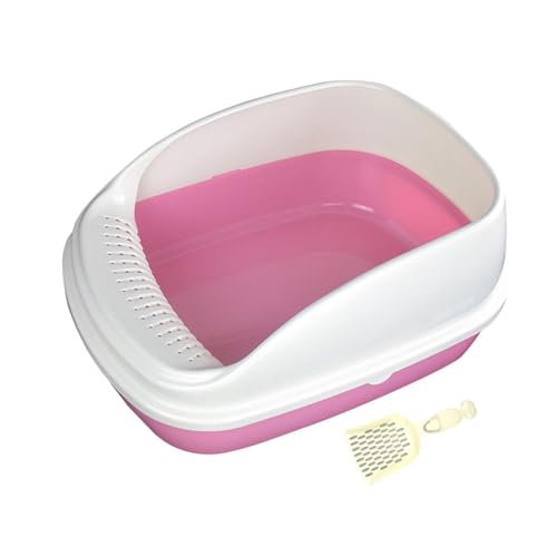 Fenteer Offene Katzentoilette, Haustiertoilette mit hoher Seite, Haustier-Bettpfanne, Oben offene Haustiertoilette, Katzentoilette, Rosa groß Fenteer Offene Katzentoilette, Haustiertoilette mit hoher Seite, Haustier-Bettpfanne, Oben offene Haustiertoilette, Katzentoilette, Rosa groß von Fenteer