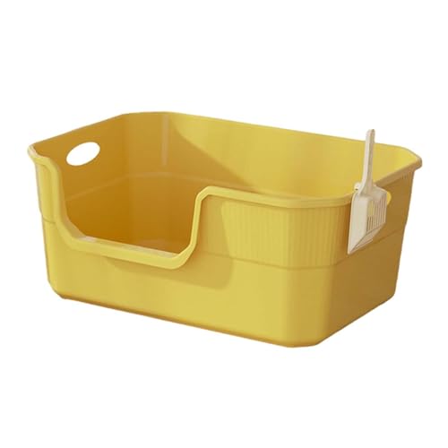 Fenteer Offene Katzentoilette, halbgeschlossene Bettpfanne für Haustiere, hochseitige Katzentoilette mit Spritzschutz, Gelb Fenteer Offene Katzentoilette, halbgeschlossene Bettpfanne für Haustiere, hochseitige Katzentoilette mit Spritzschutz, Gelb von Fenteer