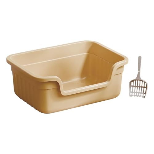 Fenteer Offene Katzentoilette für Hauskatzen, langlebig, spritzwassergeschützte Bettpfanne, leicht zugängliche tragbare Katzentoilette, extra große, Beige Fenteer Offene Katzentoilette für Hauskatzen, langlebig, spritzwassergeschützte Bettpfanne, leicht zugängliche tragbare Katzentoilette, extra große, Beige von Fenteer