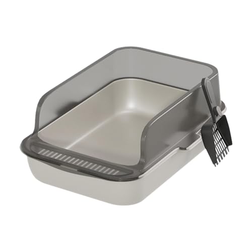 Fenteer Offene Katzentoilette für Hauskatzen, spritzsicherer Katzenstreubehälter mit hohen Seitenwänden, tragbare Bettpfanne, Katzentoilette, Sandkasten, Fenteer Offene Katzentoilette für Hauskatzen, spritzsicherer Katzenstreubehälter mit hohen Seitenwänden, tragbare Bettpfanne, Katzentoilette, Sandkasten, von Fenteer