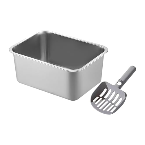 Fenteer Offene Katzentoilette für Haustiere, Katzentoilette aus Edelstahl, Katzenstreu-Toilette, Kätzchen-Töpfchen, Haustiertoilette für Katzen, 40x30x15cm Fenteer Offene Katzentoilette für Haustiere, Katzentoilette aus Edelstahl, Katzenstreu-Toilette, Kätzchen-Töpfchen, Haustiertoilette für Katzen, 40x30x15cm von Fenteer