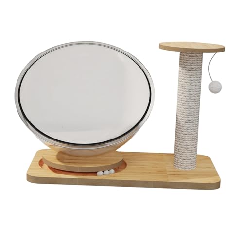 Fenteer Raumkapsel-Katzenbett, transparentes Katzenhaus mit Trackbällen, Spielzeug, stabil, für alle Jahreszeiten, Haustierzubehör, Katzennest für Kätzchen, Durchmesser 32 cm von Fenteer