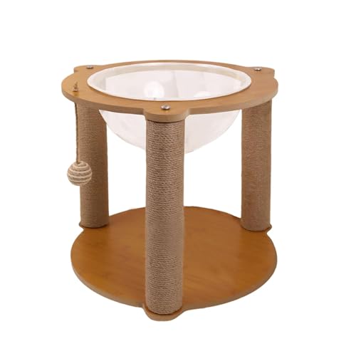 Fenteer Raumkapsel-Katzenbett für Hauskatzen, Katzenhängematte aus Holz, Schlafnest, Katzenkratzbrett für kleine, mittelgroße und große Katzen, DREI Säulen Fenteer Raumkapsel-Katzenbett für Hauskatzen, Katzenhängematte aus Holz, Schlafnest, Katzenkratzbrett für kleine, mittelgroße und große Katzen, DREI Säulen von Fenteer