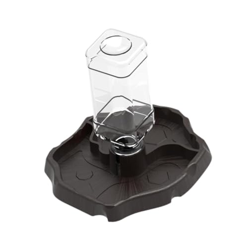 Fenteer Reptilien-Wasserschale Reptilienfutter-Futterschale Tränke Fütterungszubehör Haustier Automatischer Hydrator Amphibien-Trinkschale, Dunkler Kaffee von Fenteer