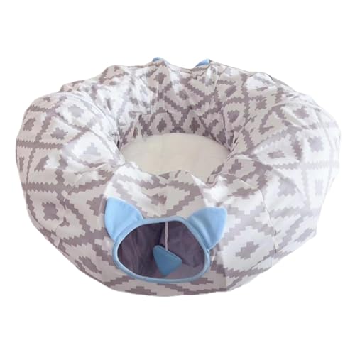 Fenteer Runder Donut-Tunnel mit Kissen, faltbares Katzentunnelbett für kleine Hunde, Kätzchen Fenteer Runder Donut-Tunnel mit Kissen, faltbares Katzentunnelbett für kleine Hunde, Kätzchen von Fenteer