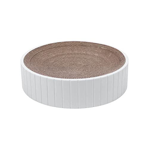 Fenteer Rundes Katzenkratzbett, Abnehmbarer Nestkrallenschleifer, Katzenkratzbrett, Kratzbrett aus Wellpappe zum Spielen von Kätzchen, Weiß Fenteer Rundes Katzenkratzbett, Abnehmbarer Nestkrallenschleifer, Katzenkratzbrett, Kratzbrett aus Wellpappe zum Spielen von Kätzchen, Weiß von Fenteer