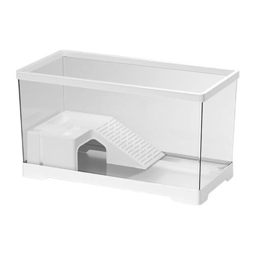 Fenteer Schildkrötentank, Aquarium, Reptilien-Lebensraum-Box, stabil, kletternd, ruhend, Schildkröte, Terrarium, Schildkröten-Lebensraum, Innendekor, groß weiß von Fenteer