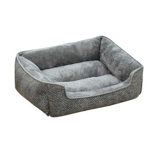 Fenteer Schlafbett für Haustiere, Hundehütte, rutschfest, Haustierbedarf, verdickte Polsterung, Haustiermatte, Katzennest für den Innenbereich, für alle, Grau Fenteer Schlafbett für Haustiere, Hundehütte, rutschfest, Haustierbedarf, verdickte Polsterung, Haustiermatte, Katzennest für den Innenbereich, für alle, Grau von Fenteer