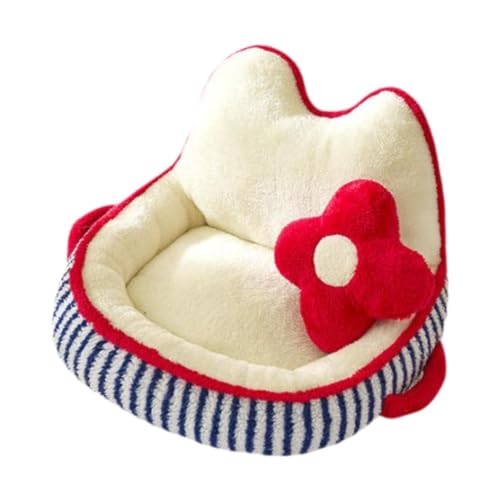 Fenteer Schlafsofa für Haustiere, Schlafsofa für Katzen, selbstwärmendes weiches Kissen für Herbst und Winter, Katzennest für Zwergspitz, Katzen, Kätzchen, Gelbgrüne Streifen Fenteer Schlafsofa für Haustiere, Schlafsofa für Katzen, selbstwärmendes weiches Kissen für Herbst und Winter, Katzennest für Zwergspitz, Katzen, Kätzchen, Gelbgrüne Streifen von Fenteer